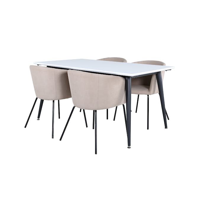 Matgrupp Venture Home Jolie med 4 Bergen Stolar Polyesterlinen