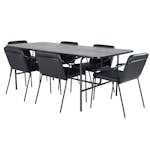 Matgrupp Venture Home Chicago matbord och Tjärö matstol Svart