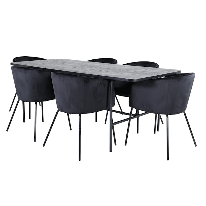 Matgrupp Venture Home Chicago matbord och Bergen matstol Svart