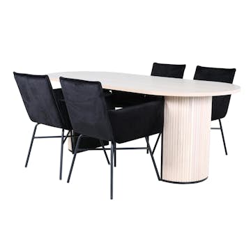 Matgrupp Venture Home med Bianca Matbord och 4 Annika Matstolar