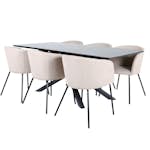 Matgrupp Venture Home med Piata Matbord och 6 Bergen Matstolar