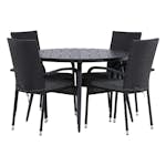 Matgrupp Utomhus Venture Home Break Ø120 med 4 Anna KarmTrädgårdsstolar