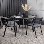 Matgrupp Venture Home Break Ø120 med 4 Slit Stapelstolar