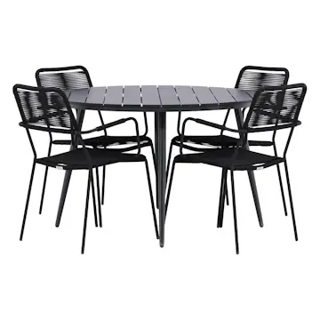 Matgrupp Utomhus Venture Home Break Ø120 med 4 Lindos KarmTrädgårdsstolar