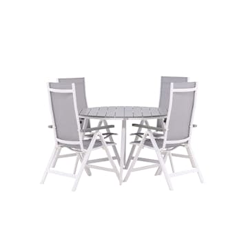 Matgrupp Venture Home Break Ø120 cm med 4 Albany Stolar