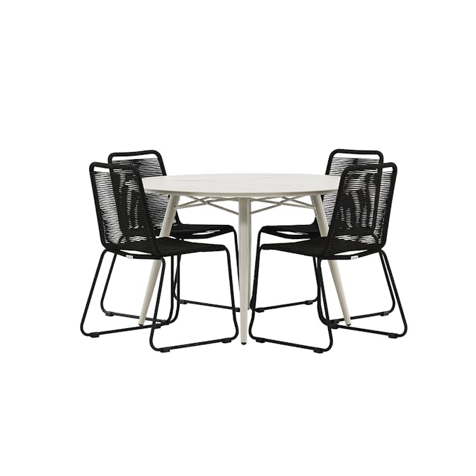 Matgrupp Utomhus Venture Home Lina Ø120 cm med 4 Lindos Trädgårdsstolar