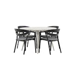 Matgrupp Venture Home Lina Ø120 cm med 4 Slit Stolar