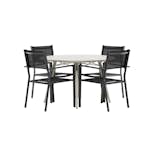 Matgrupp Venture Home Lina Ø120 cm med 4 Copacabana Stolar
