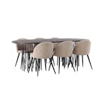 Matbord furniture/fashion Stone med 6 Velvet Stitches Stolar