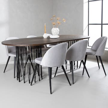 Matgrupp furniture/fashion Stone med 6 Velvet Stolar