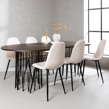 Matgrupp Venture Home Stone med 6 Polar Stolar Sammet