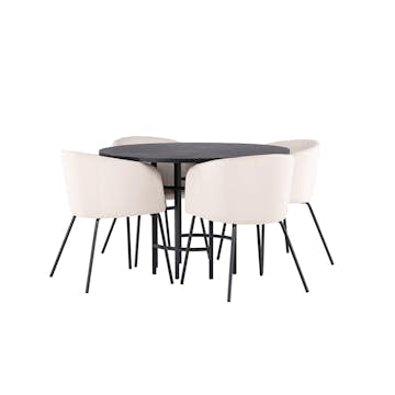 Matgrupp Venture Home Copenhagen Ø 115 cm med 4 Berit Stolar