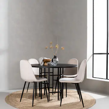 Matgrupp Venture Home Copenhagen med 4 Polar Stolar Sammet