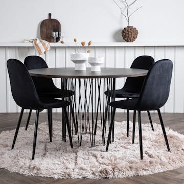 Matgrupp Venture Home Stone med 4 Polar Stolar Sammet