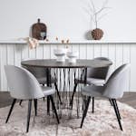 Matgrupp furniture/fashion Stone med 4 Velvet Stolar