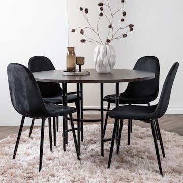 Matgrupp Venture Home Copenhagen med 4 Polar Stolar Sammet