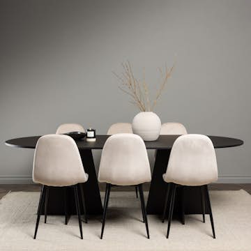 Matgrupp Venture Home Bootcut Oval med 6 Polar Sammet Stolar