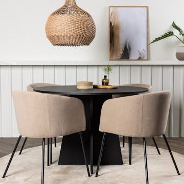 Matgrupp Venture Home Bootcut Ø110 cm med 4 Berit Stolar