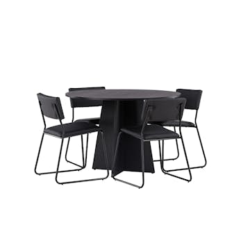 Matgrupp Venture Home Bootcut Ø110 cm med 4 Kenth Stolar