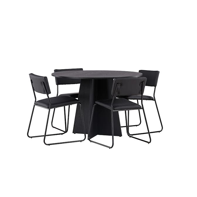 Matgrupp Venture Home Bootcut Ø110 cm med 4 Kenth Stolar