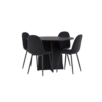 Matgrupp Venture Home Bootcut Ø110 cm med 4 Polar Stolar