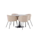 Matgrupp Venture Home Glade Ø 100 cm med 4 Berit Stolar