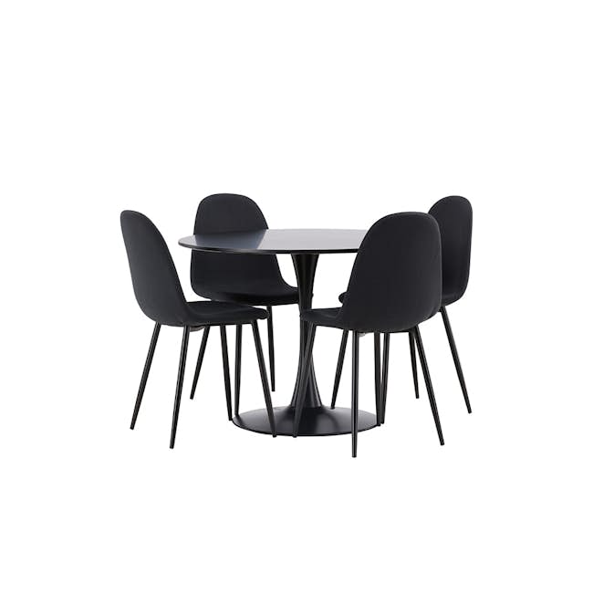 Matgrupp Venture Home Glade Ø 100 cm med 4 Polar Stolar