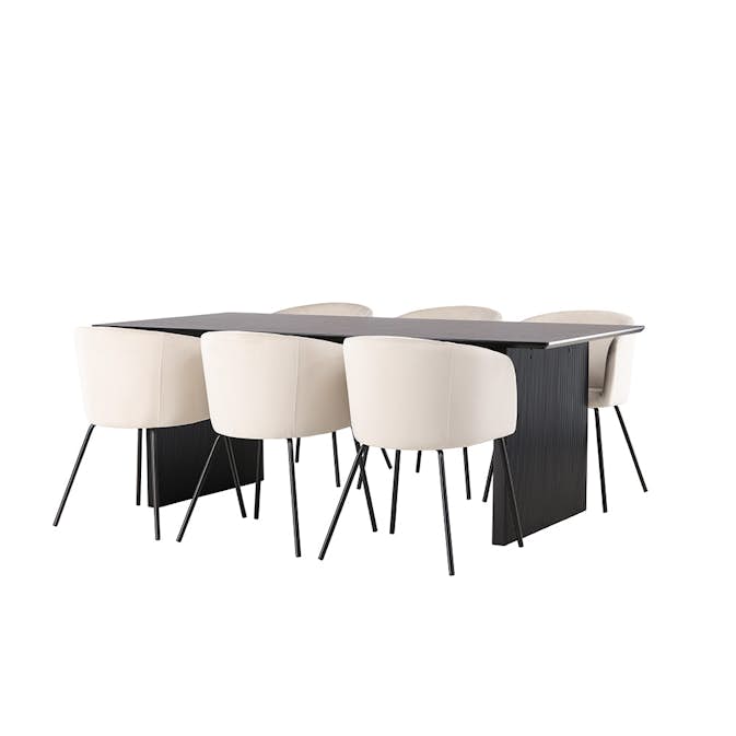 Matgrupp Venture Home Vail med 6 Berit Stolar Sammet