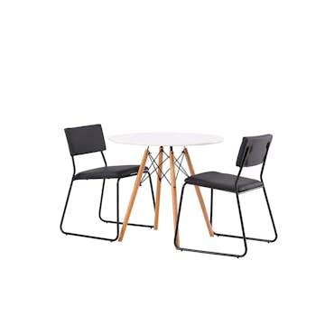 Matgrupp Venture Home Danburi Ø 60 cm med 2 Kenth Stolar