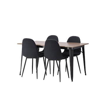 Matgrupp Venture Home Tempe 140 cm med 4 Polar Stolar