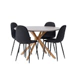 Matgrupp Venture Home Piazza Ø120 cm med 4st Polar Matstolar