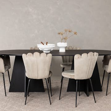 Matgrupp Venture Home Bootcut med 4 Limhamn Light Stolar