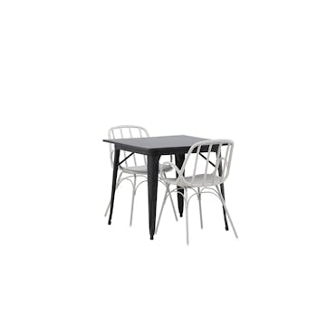 Matgrupp Venture Home Tempe 80 cm med 2 Dyrön Stolar