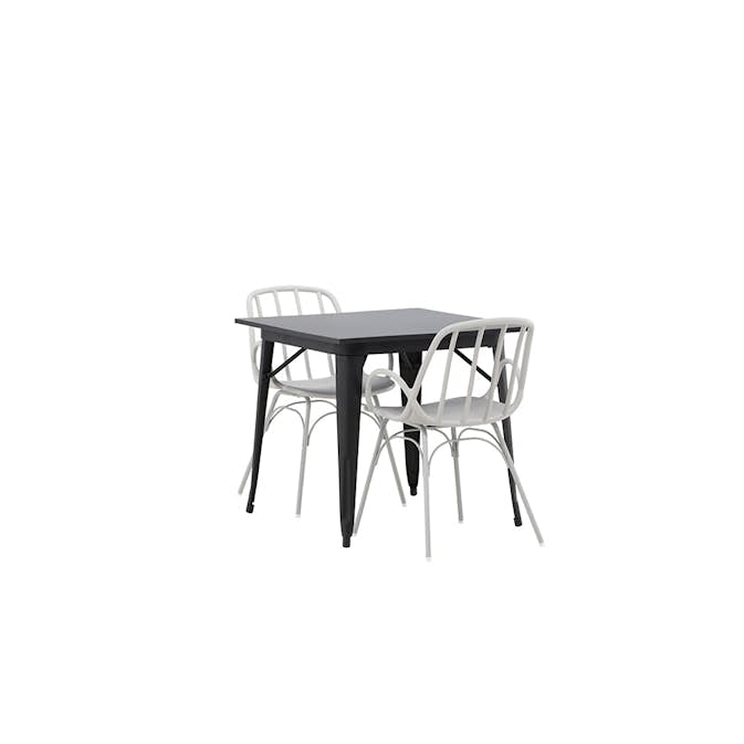 Matgrupp Venture Home Tempe 80 cm med 2 Dyrön Stolar