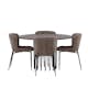 Matgrupp Venture Home Stone Rund med 4 Modesto Stolar