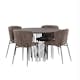 Matgrupp Venture Home Stone Rund med 4 Modesto Stolar