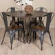 Matgrupp Venture Home Stone Rund med 4 Tempe Stolar