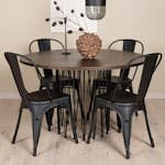 Matgrupp Venture Home Stone Rund med 4 Tempe Stolar