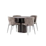 Matgrupp Venture Home Olivia Ø 110 cm med 4 Modesto Stolar