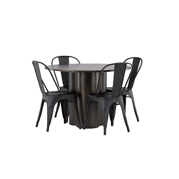 Matgrupp Venture Home Olivia Ø 110 cm med 4 Tempe Stolar