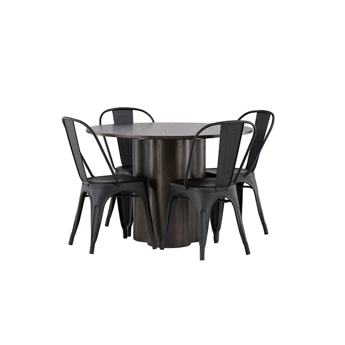 Matgrupp Venture Home Olivia Ø 110 cm med 4 Tempe Stolar