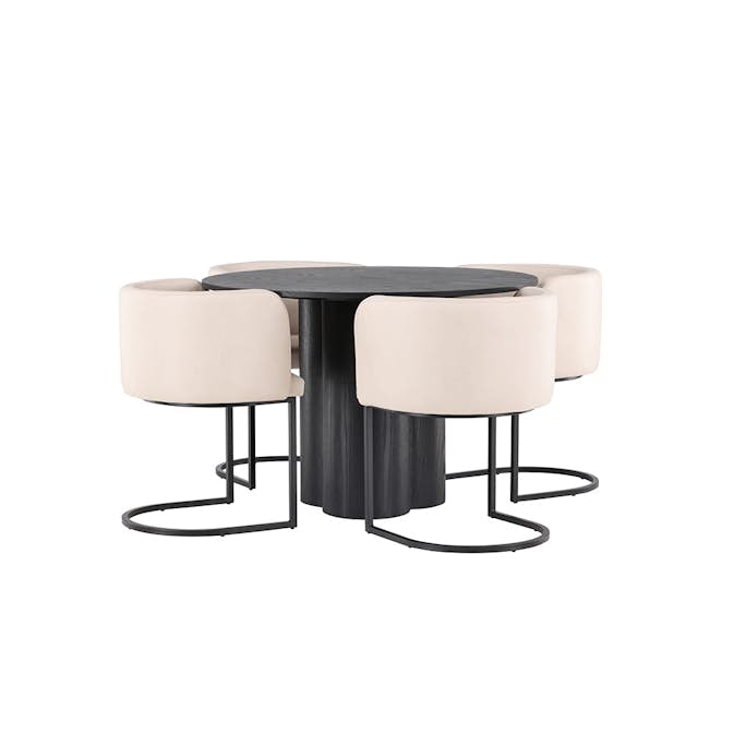 Matgrupp Venture Home Olivia Ø 110 cm med 4 Simrishamn Stolar