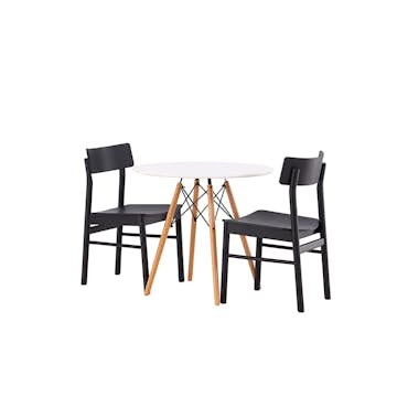 Matgrupp Venture Home Danburi Ø 60 cm med 2 Montros Stolar