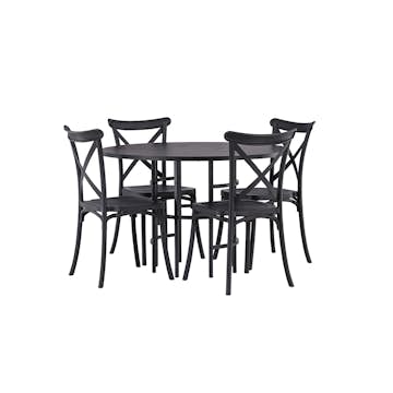 Matgrupp Venture Home Copenhagen Ø 115 cm med 4 Crosett Stolar