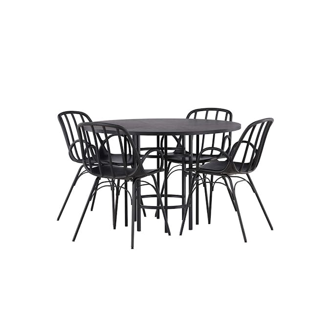 Matgrupp Venture Home Copenhagen Ø 115 cm med 4 Dyrön Stolar