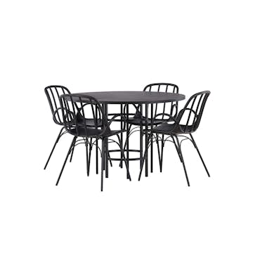 Matgrupp Venture Home Copenhagen Ø 115 cm med 4 Dyrön Stolar