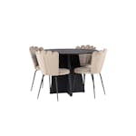 Matgrupp Venture Home Bootcut Ø110 cm med 4 Limhamn Light Stolar