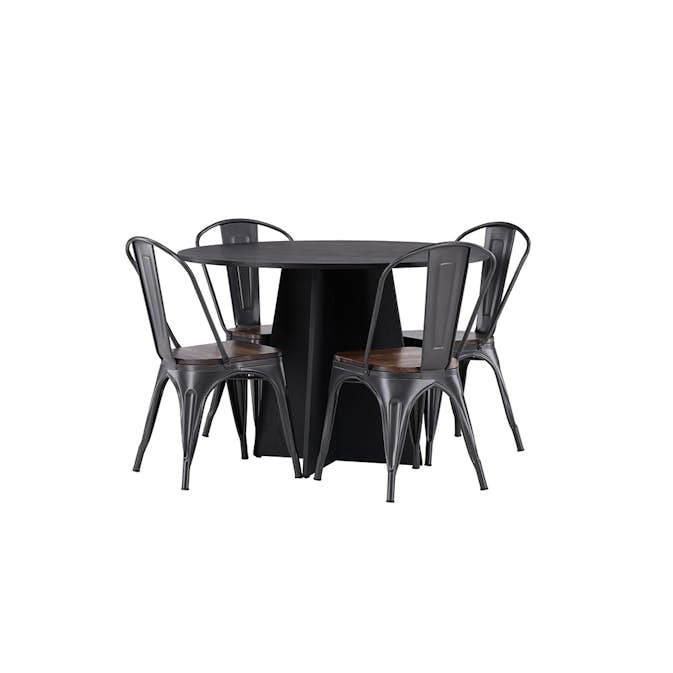 Matgrupp Venture Home Bootcut Ø110 cm med 4 Tempe Stolar