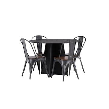 Matgrupp Venture Home Bootcut Ø110 cm med 4 Tempe Stolar