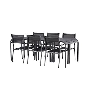 Matgrupp Venture Home Borneo Bord med 6 Copacabana Stolar